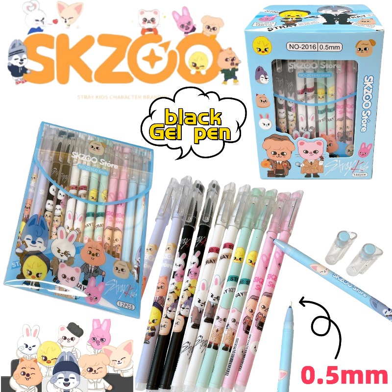 Gel Ink Pen Set - SKZOO Wolf chan Dwaekki Bbokari Cute