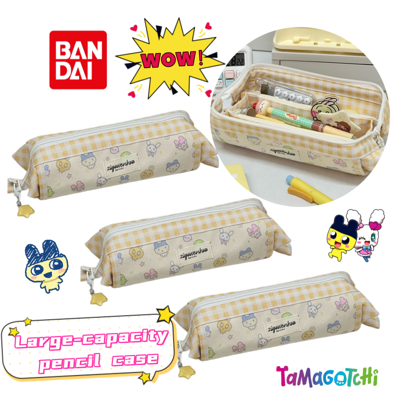 Pencil Case Large - New Bandai Tamagotchi Mametchi Cylinder Pencil