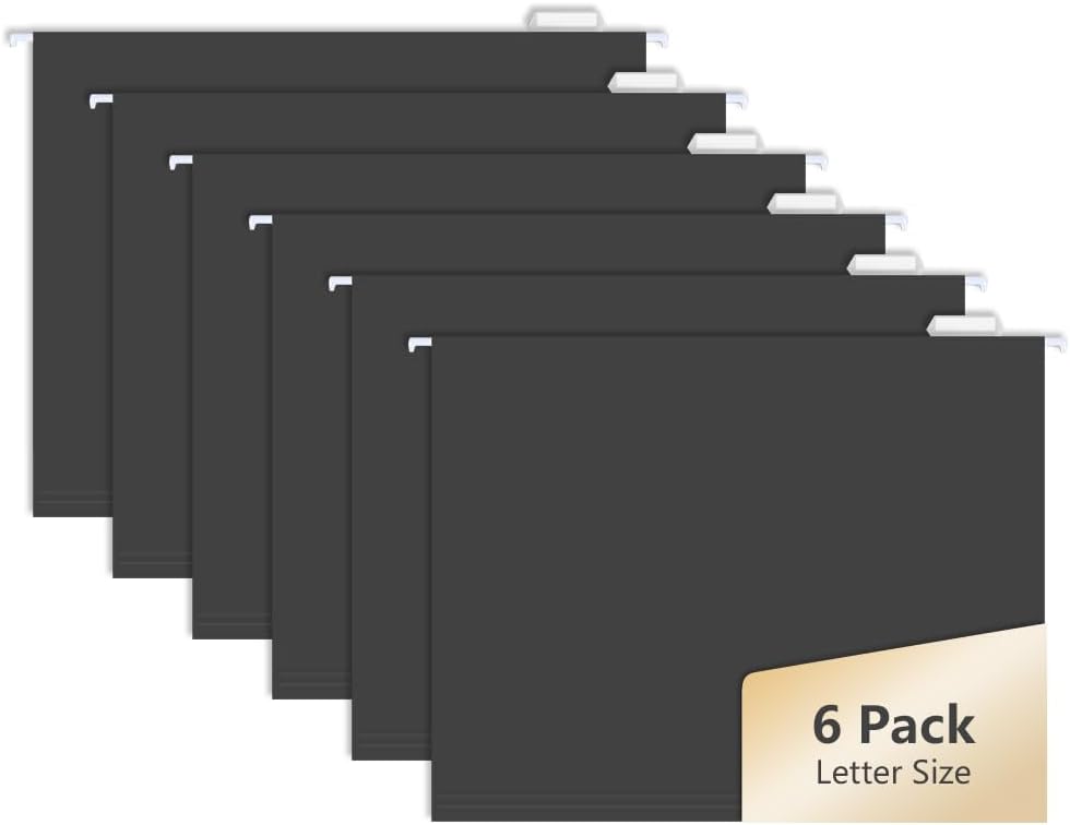 File Folder Hanging - Letter Size Hanging File Folders, 6-Pack,