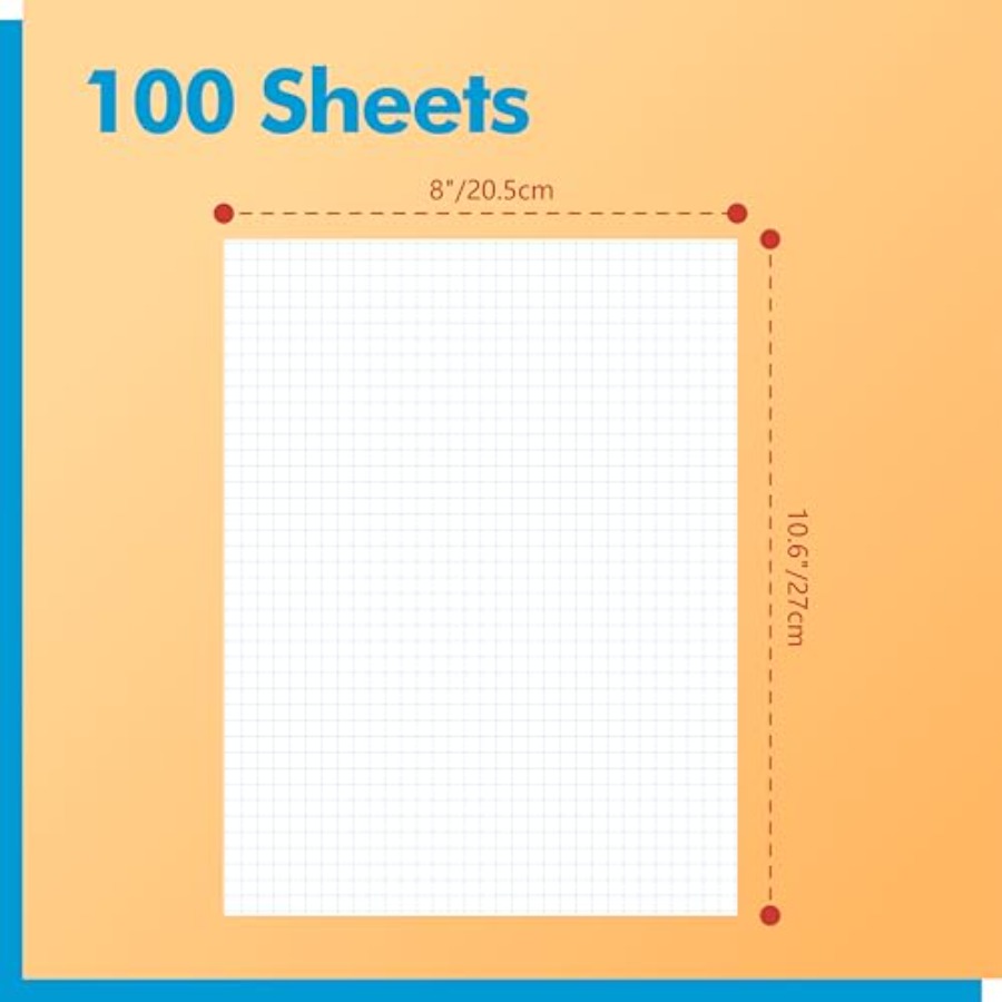 100 Sheets Graph Paper Double- - Graph Paper Pad avaliação e preço
