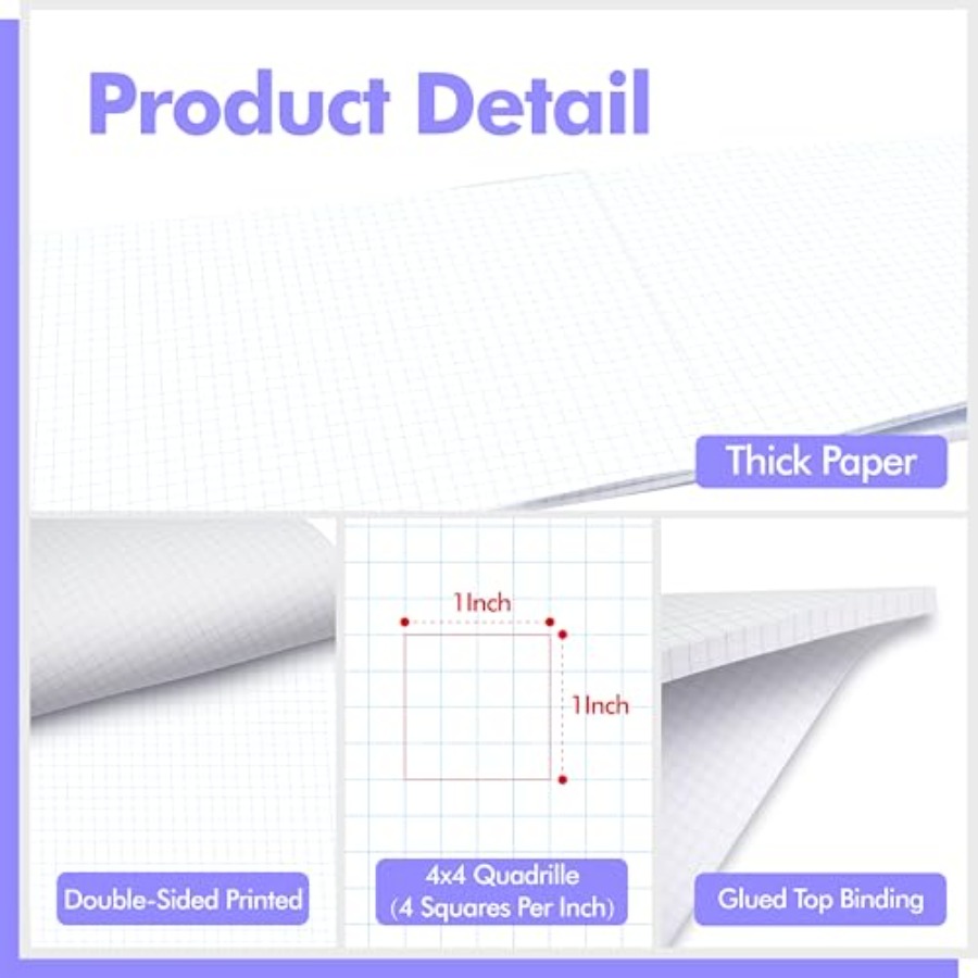 100 Sheets Graph Paper Double- - Graph Paper Pad avaliação e preço