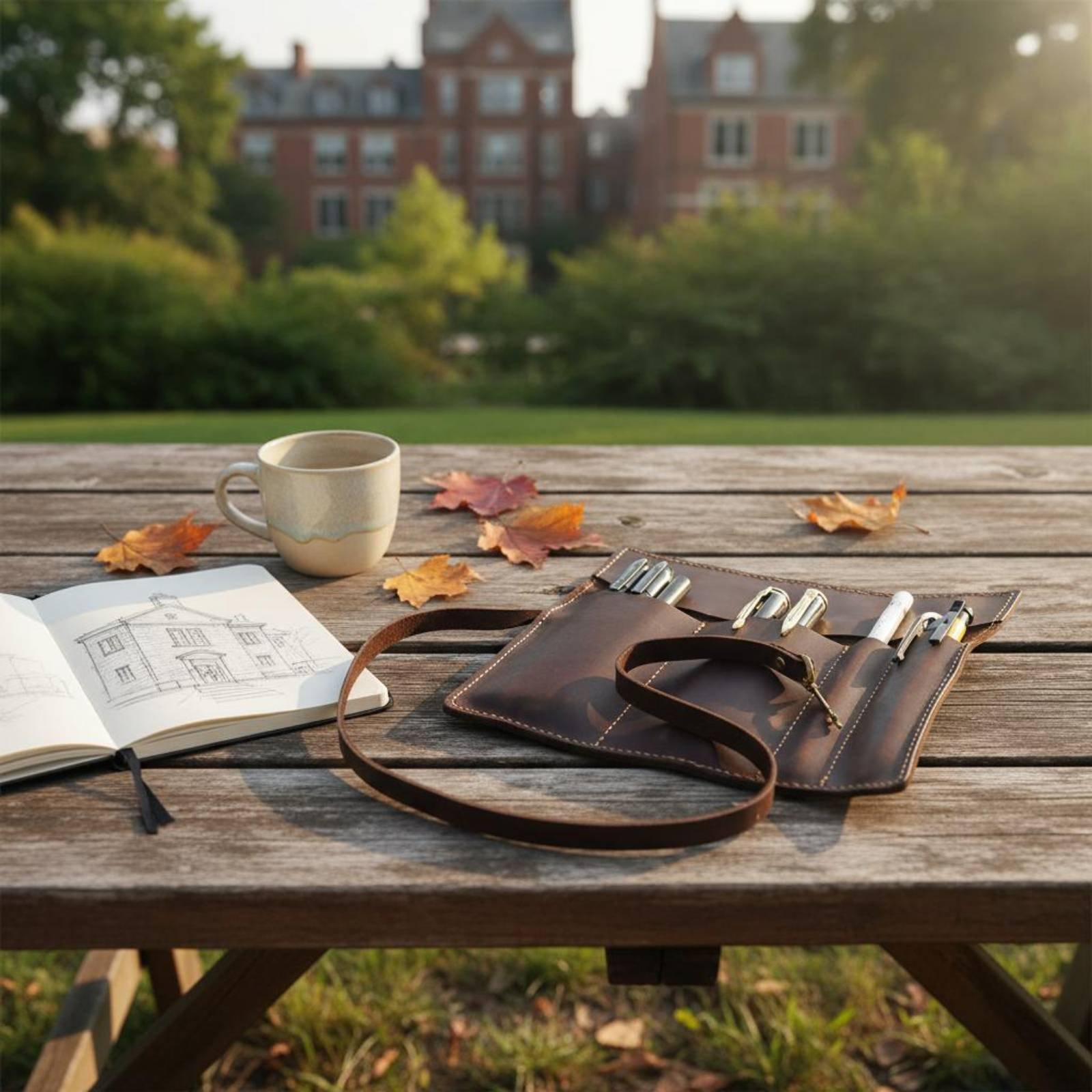 Leather Foldable Writing Utens - Pen Pouch Roll avaliação e preço