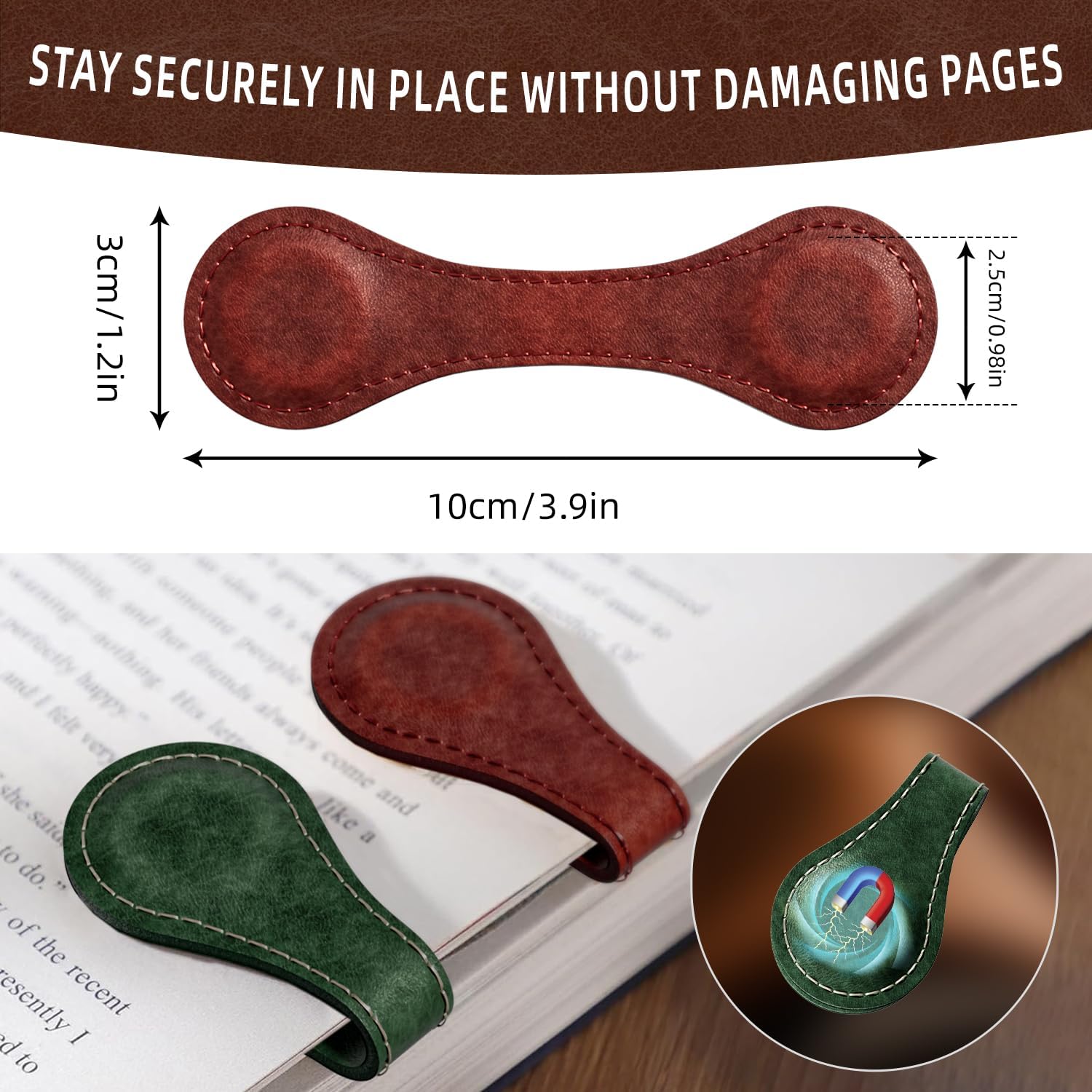 Vintage Leather Magnetic Bookm - Paperclip Magnetic Set avaliação e preço