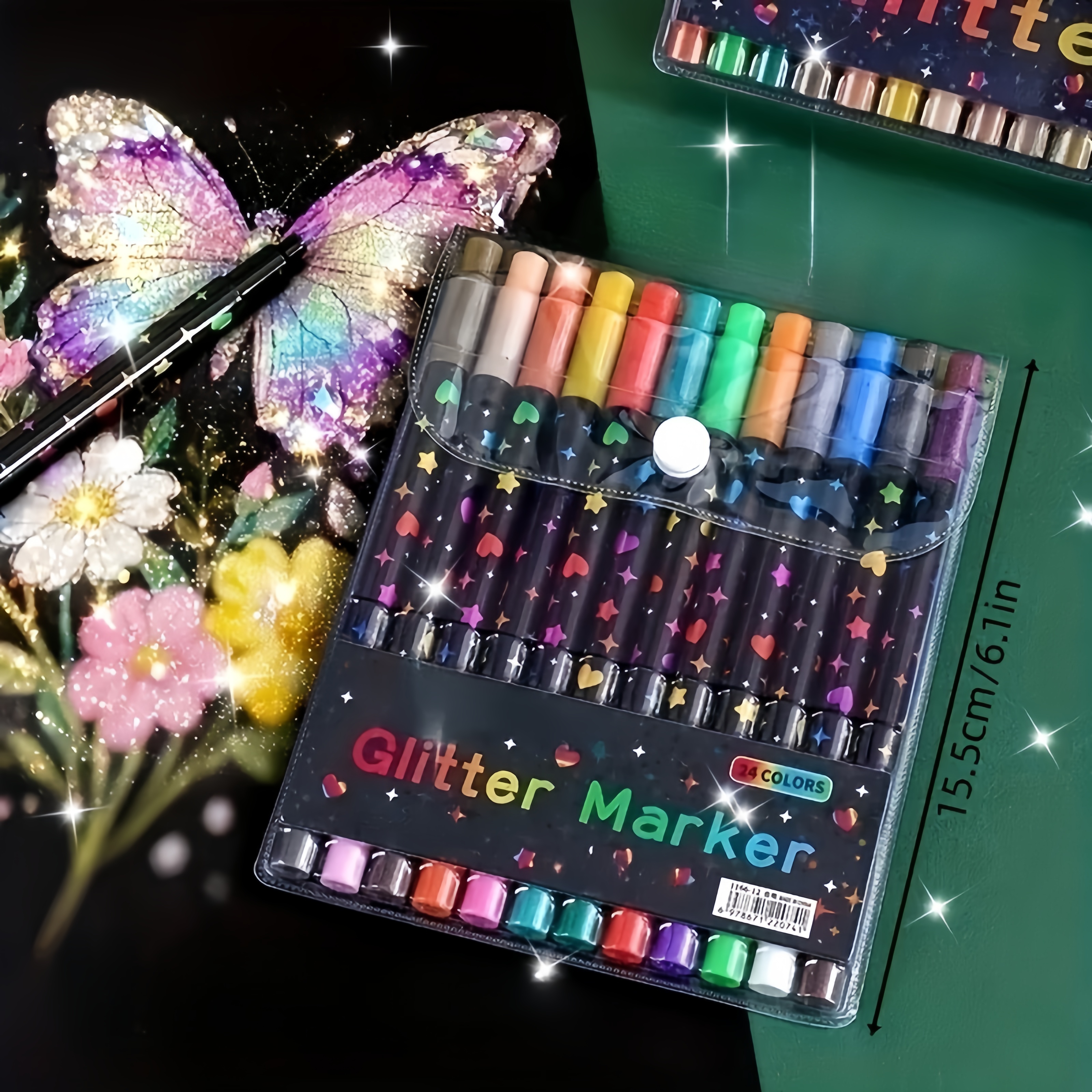 24/48 Color Double-Ended Glitt - Gel Ink Pen Set avaliação e preço