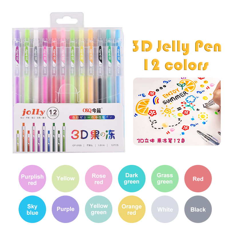 3D Three-dimensional Jelly Pen - Gel Ink Pen Set avaliação e preço