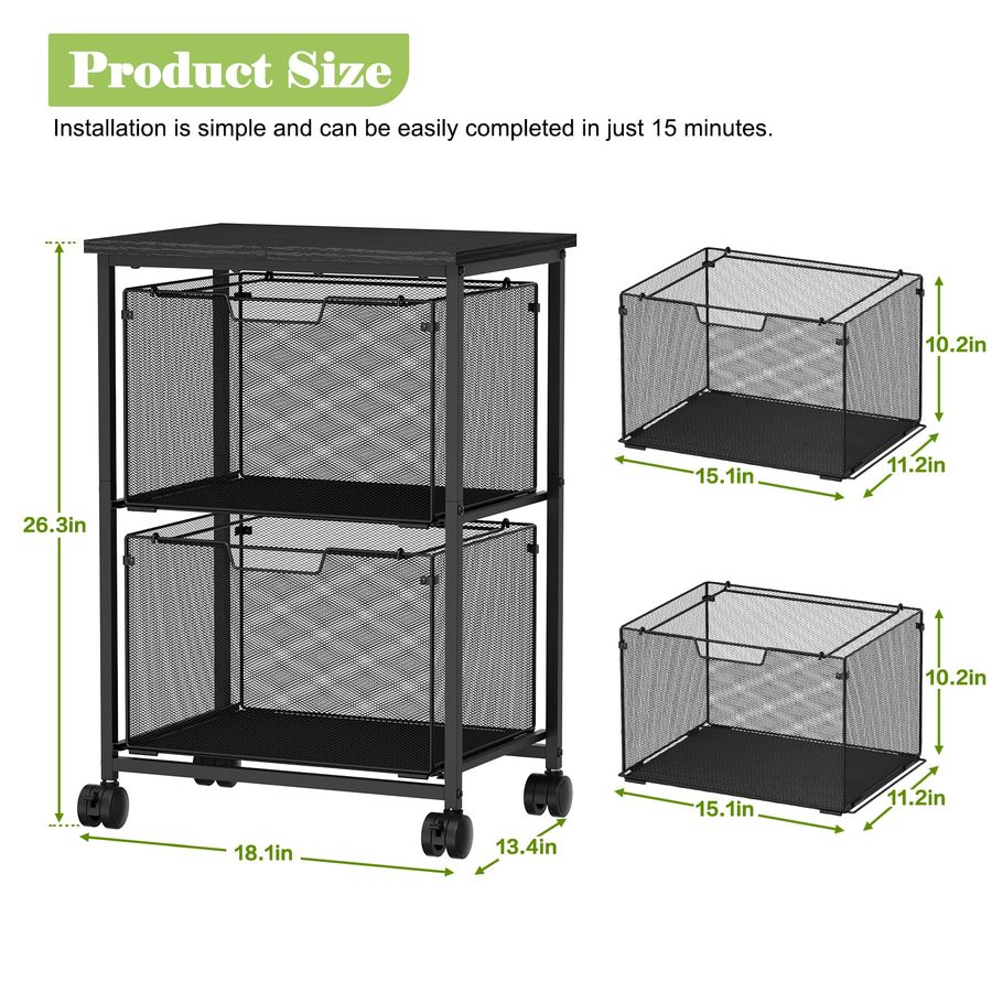Legal Rolling File Cart with 2 - File Folder Hanging avaliação e preço