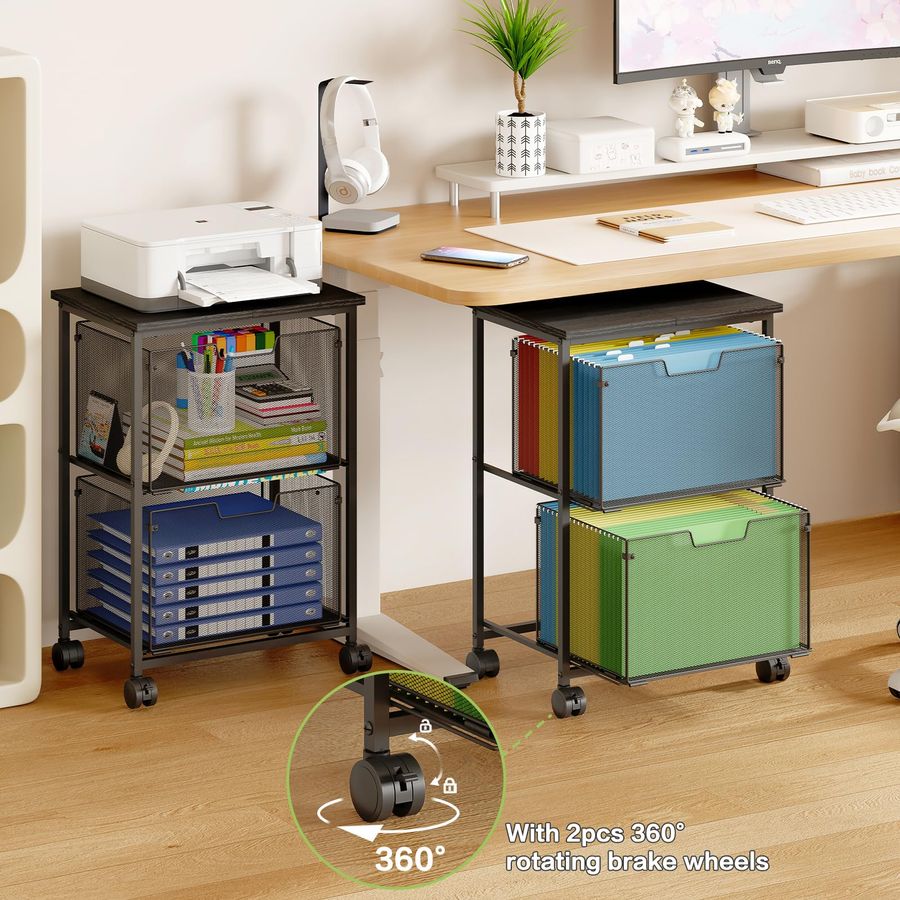 Legal Rolling File Cart with 2 - File Folder Hanging avaliação e preço