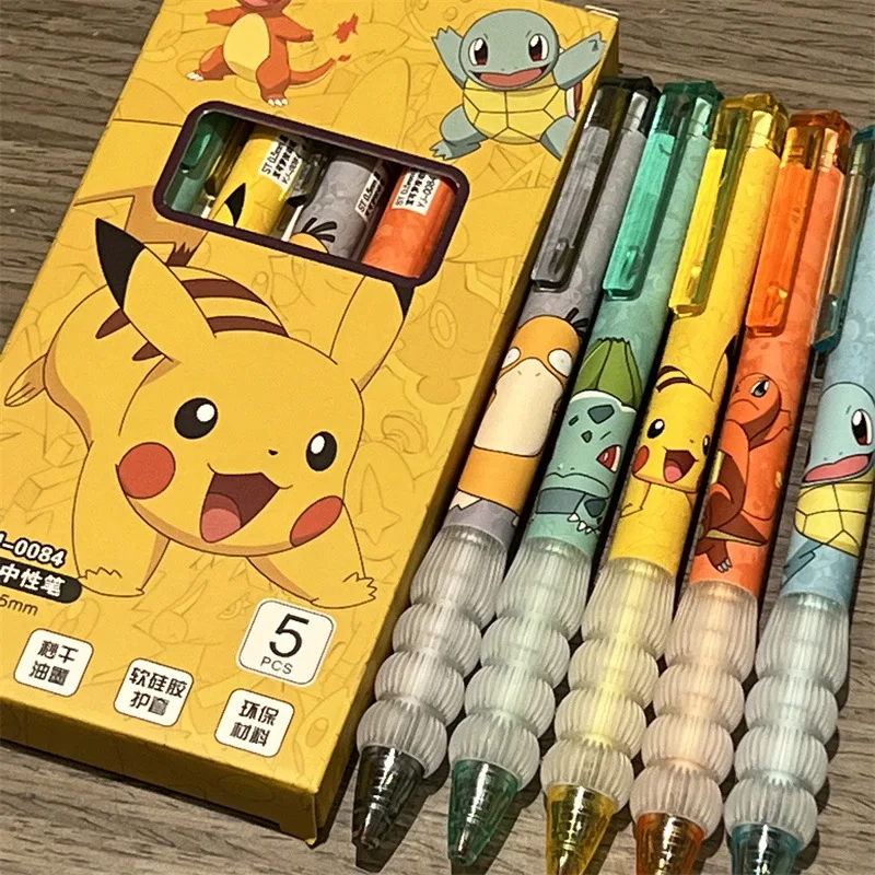 5pcs Pikachu Gel Pen Set Pokem - Gel Ink Pen Set avaliação e preço