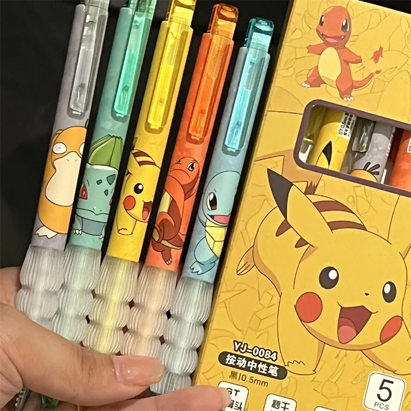 5pcs Pikachu Gel Pen Set Pokem - Gel Ink Pen Set avaliação e preço