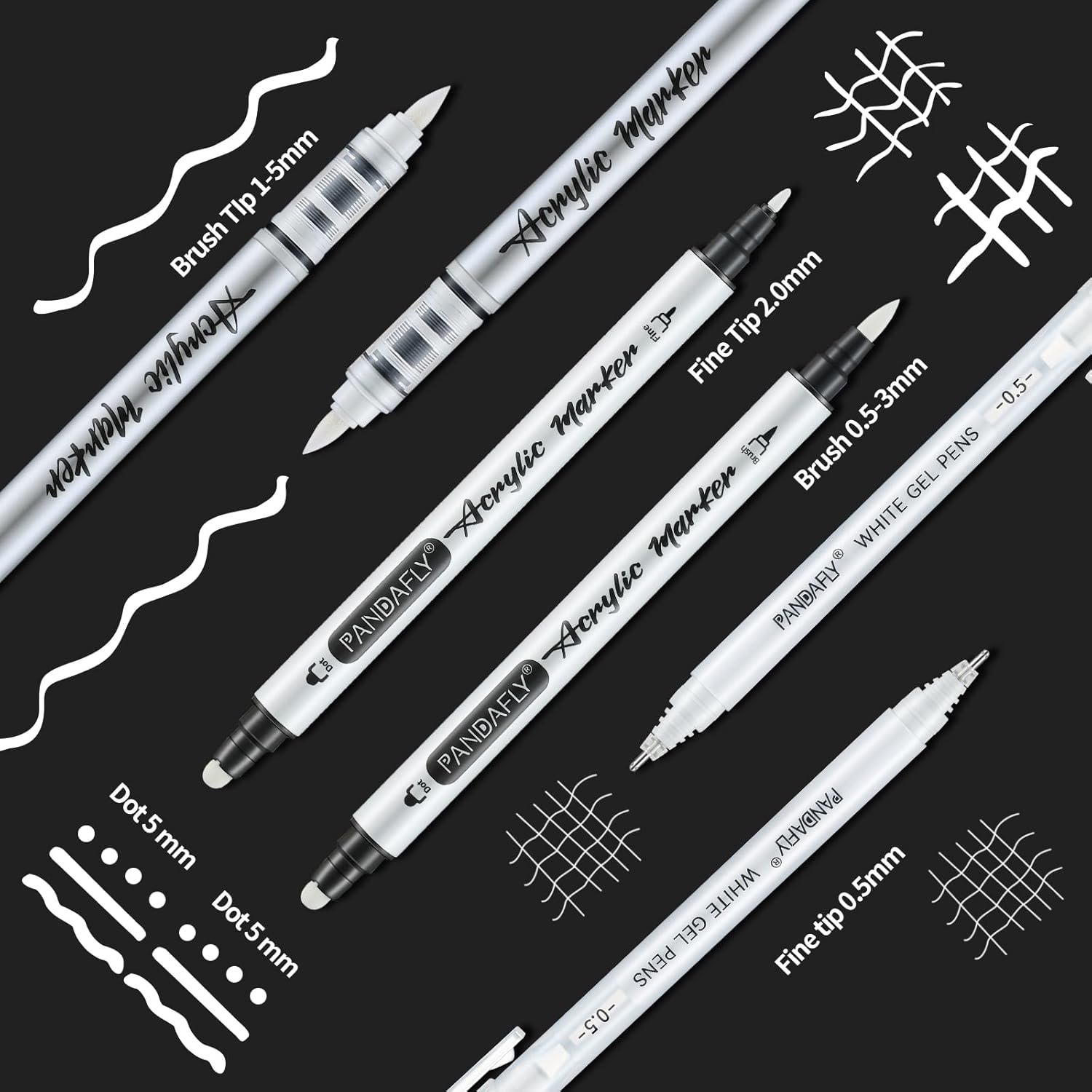 White Ink Pens Set 0.5mm Fine  - Gel Ink Pen Set avaliação e preço
