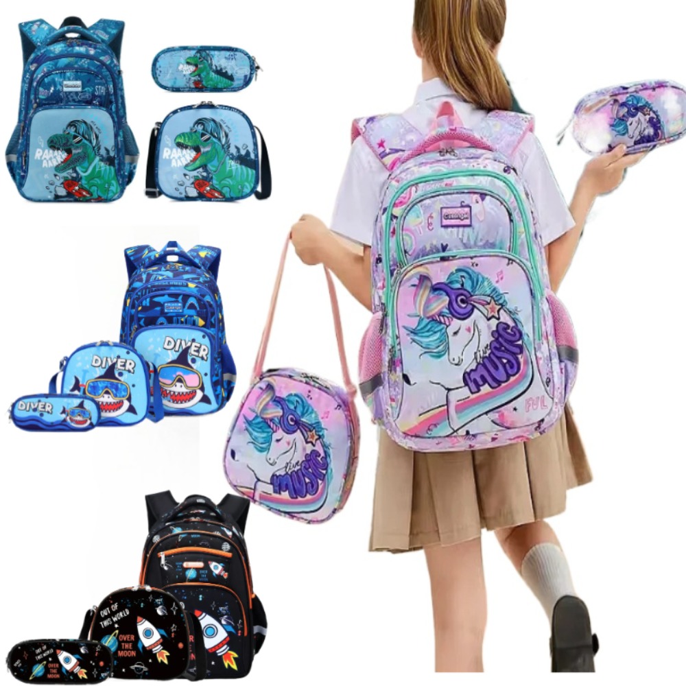 3PCS Kids Backpack Set Unicorn - Pencil Case Large avaliação e preço