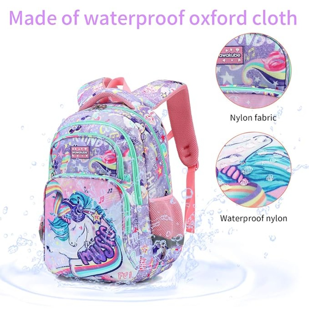 3PCS Kids Backpack Set Unicorn - Pencil Case Large avaliação e preço