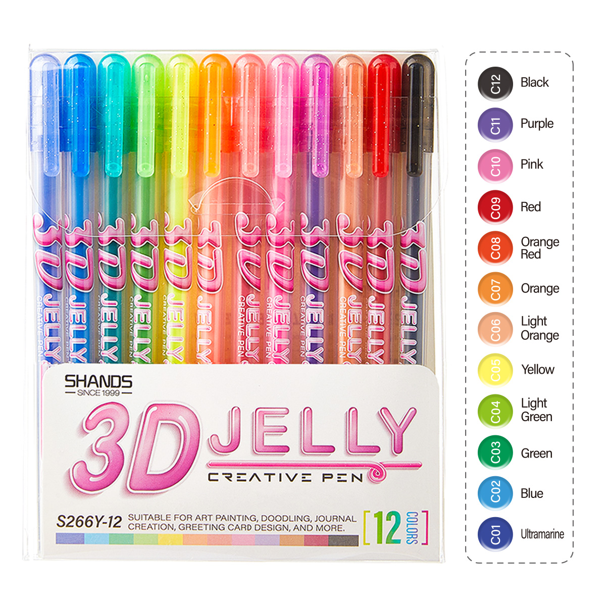 SHANDS 12PCS 3D Jelly Gel Pens - Gel Ink Pen Set avaliação e preço
