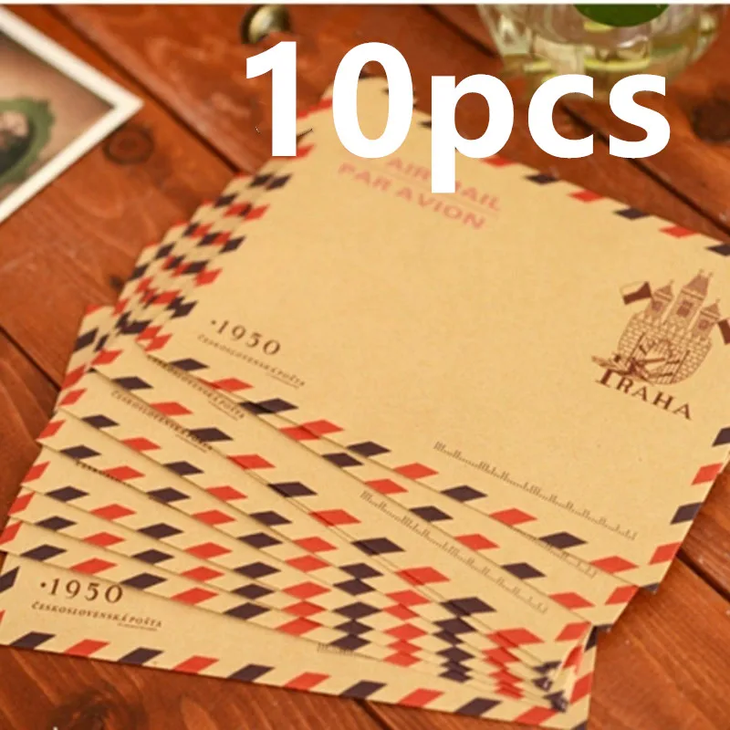 10pcs 9.7*7.5cm  Retro Popular - Letter Envelope Kraft avaliação e preço