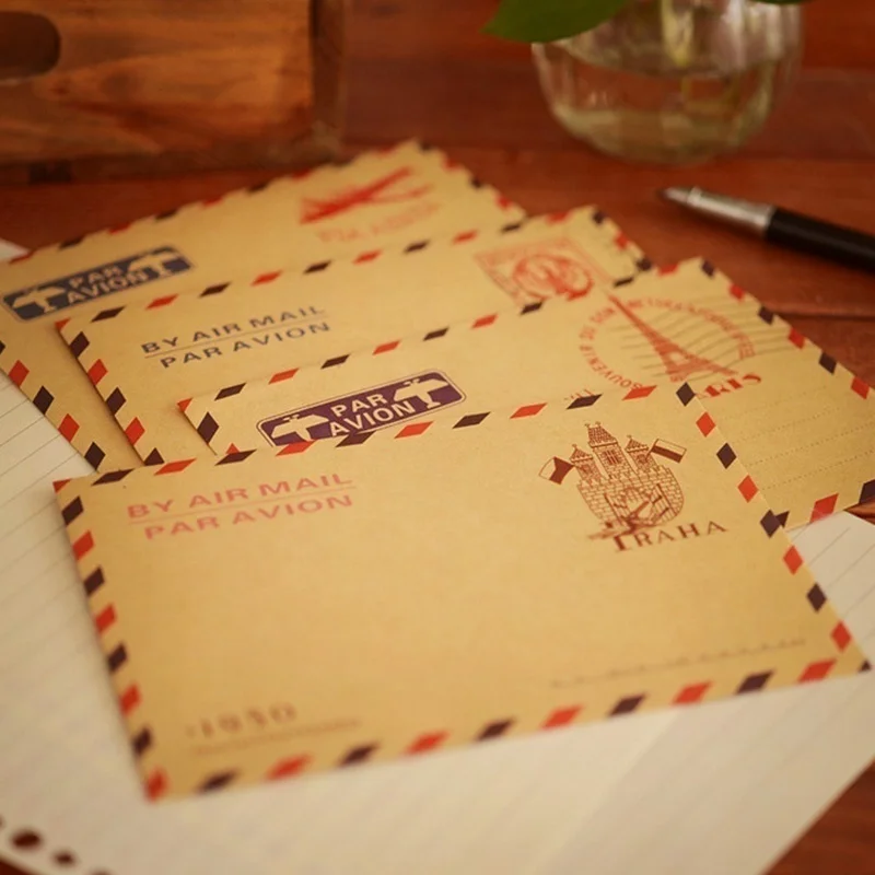 10pcs 9.7*7.5cm  Retro Popular - Letter Envelope Kraft avaliação e preço