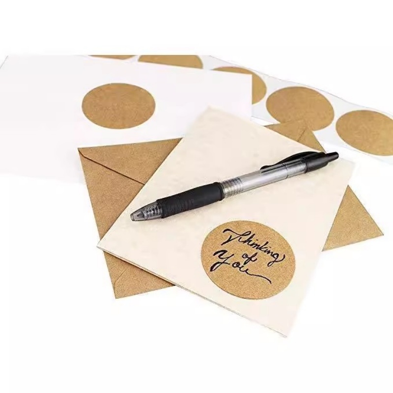 500Pcs Kraft Paper Stickers Ro - Letter Envelope Kraft avaliação e preço