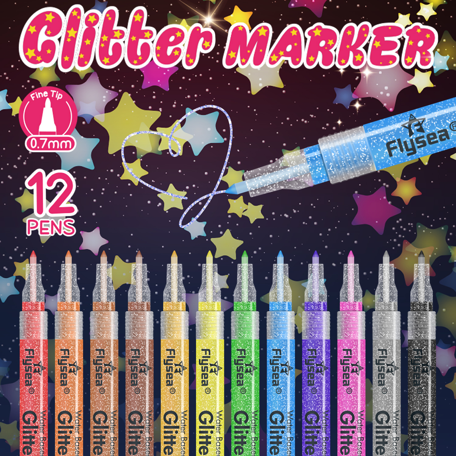 12 PCS Glitter Gel Pen Set wit - Gel Ink Pen Set avaliação e preço