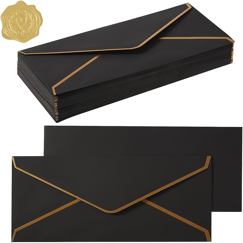10 PCS  High-end Black Envelop - Letter Envelope Kraft avaliação e preço