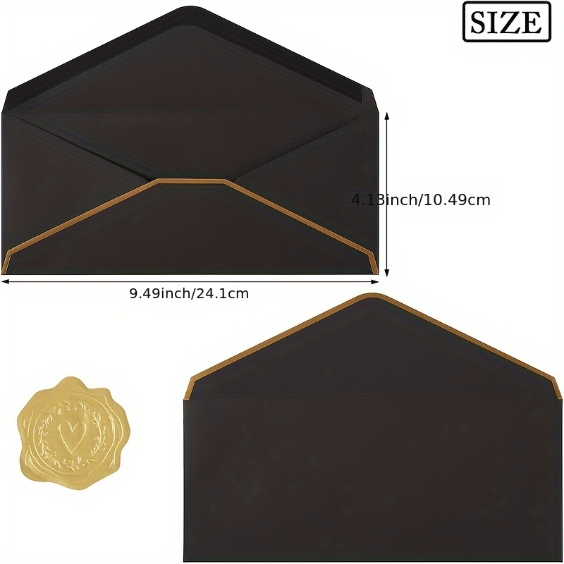 10 PCS  High-end Black Envelop - Letter Envelope Kraft avaliação e preço