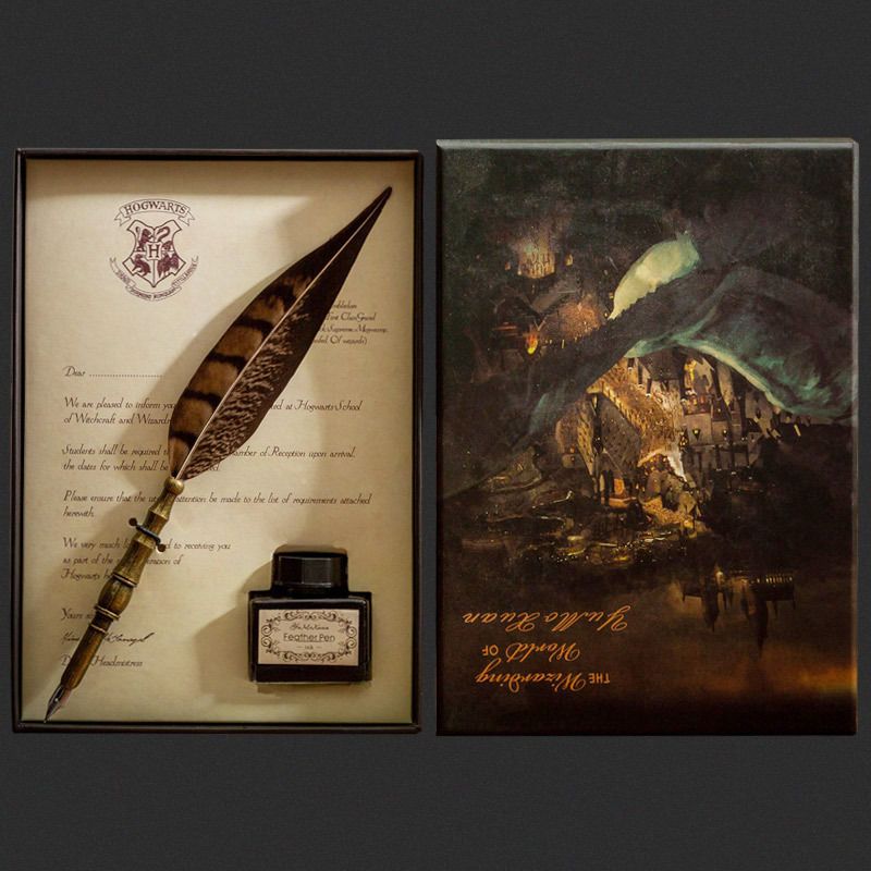 Vintage Wizard Feather Dip Pen - Calligraphy Ink Bottle avaliação e preço