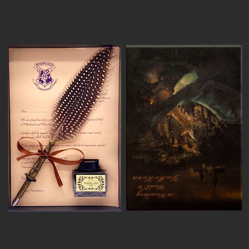 Vintage Wizard Feather Dip Pen - Calligraphy Ink Bottle avaliação e preço