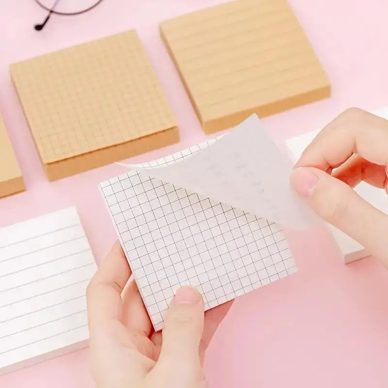 3 Packs Kraft Paper Sticky Not - Graph Paper Pad avaliação e preço