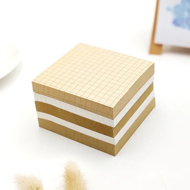3 Packs Kraft Paper Sticky Not - Graph Paper Pad avaliação e preço