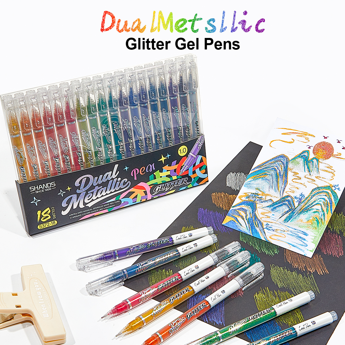 Sparkly Glitter Gel Pens Set 1 - Gel Ink Pen Set avaliação e preço