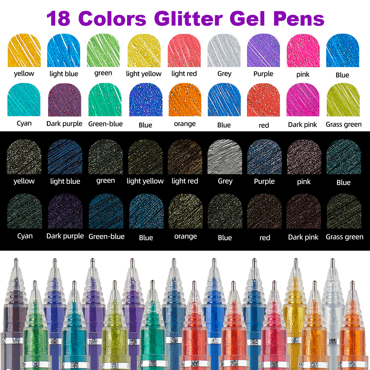Sparkly Glitter Gel Pens Set 1 - Gel Ink Pen Set avaliação e preço