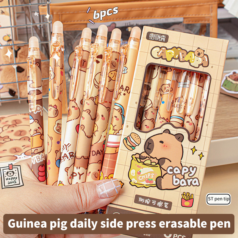 6Pcs Lovely Black and Blue Gel - Gel Ink Pen Set avaliação e preço