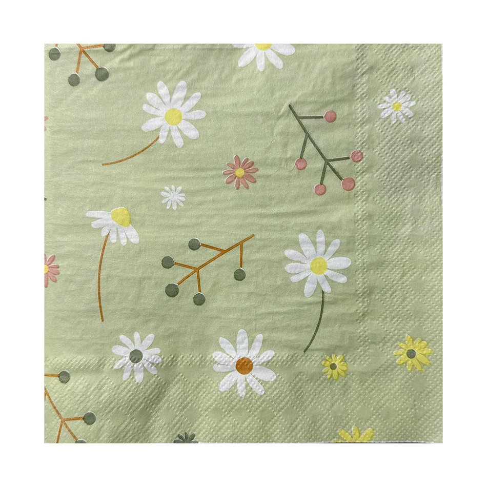 Chamomile Printed Napkin Green - Graph Paper Pad avaliação e preço