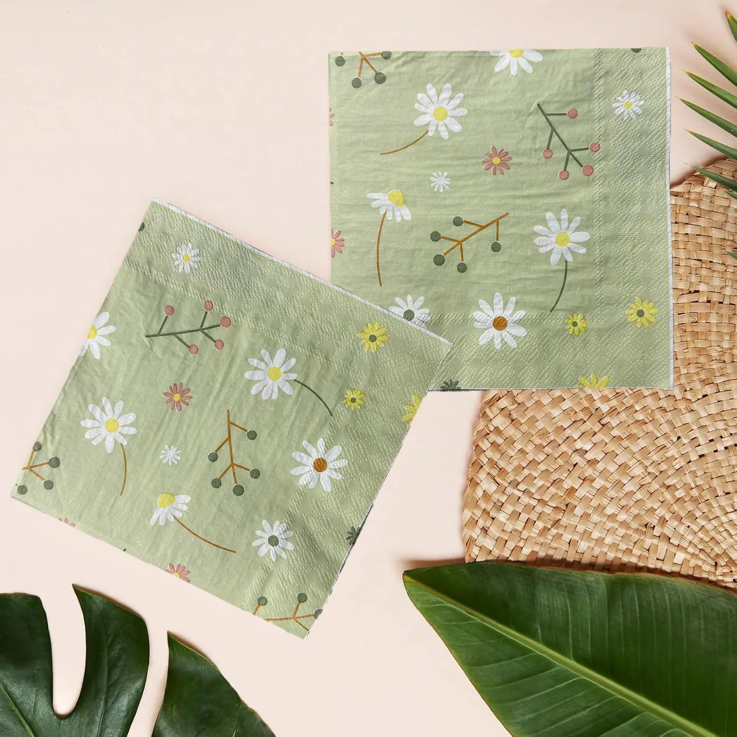 Chamomile Printed Napkin Green - Graph Paper Pad avaliação e preço