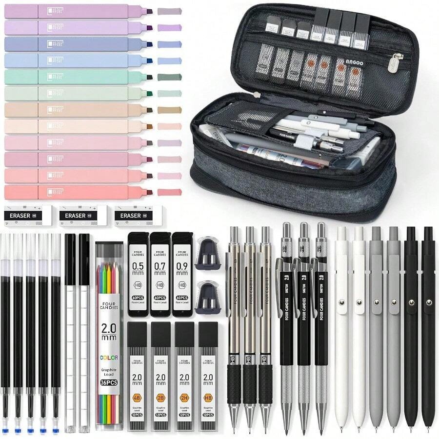 45 PCS School Supplies With Pe - Gel Ink Pen Set avaliação e preço