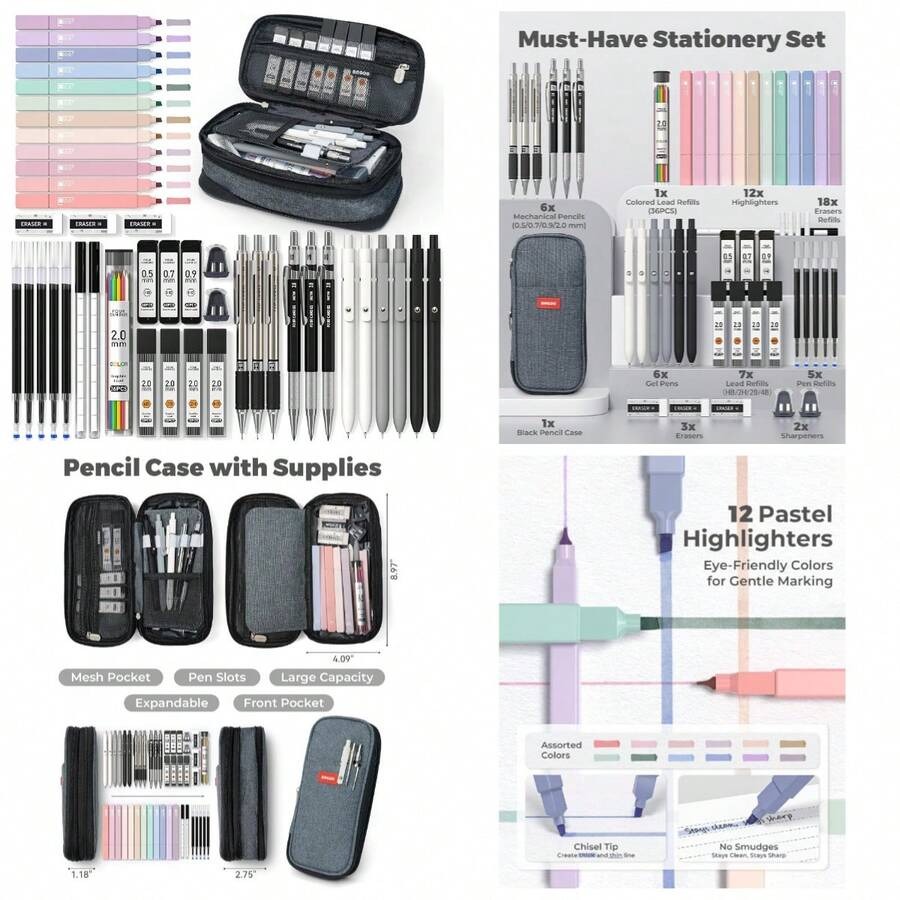 45 PCS School Supplies With Pe - Gel Ink Pen Set avaliação e preço