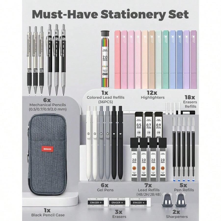 45 PCS School Supplies With Pe - Gel Ink Pen Set avaliação e preço