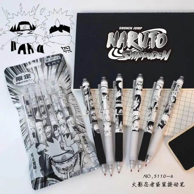 Naruto 6Pcs/set Gel Pen Anime  - Gel Ink Pen Set avaliação e preço