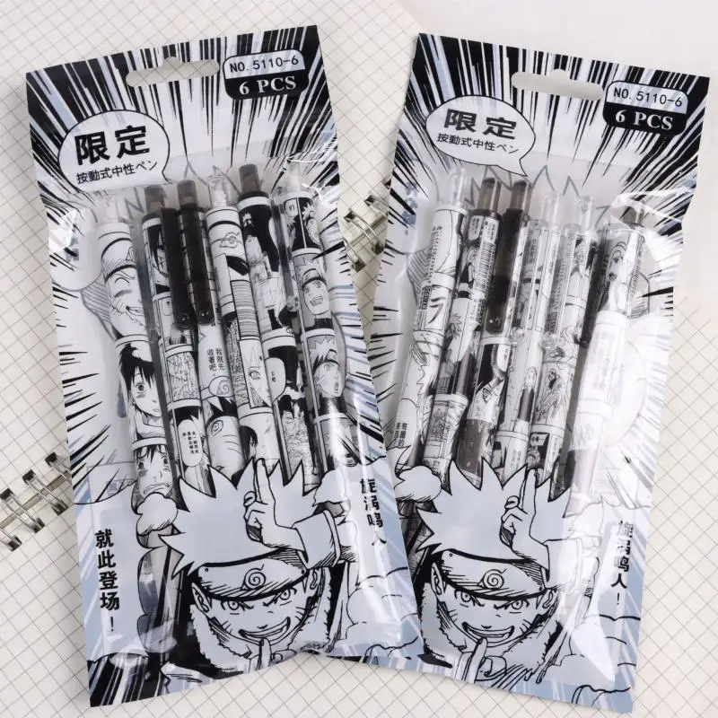 Naruto 6Pcs/set Gel Pen Anime  - Gel Ink Pen Set avaliação e preço