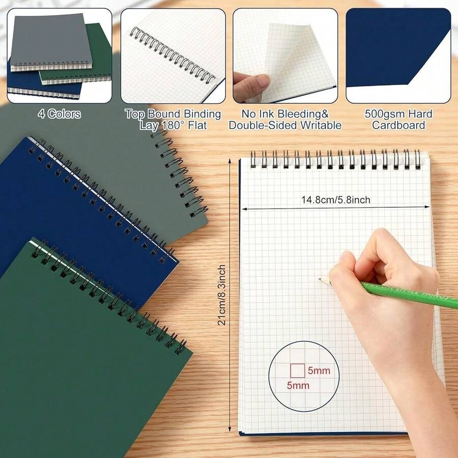 6 Pack Graph Paper Spiral Note - Graph Paper Pad avaliação e preço