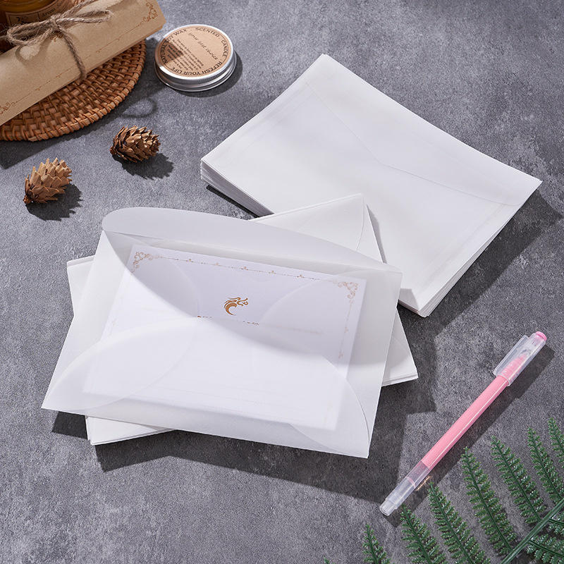 50pcs/lot Blank Translucent En - Letter Envelope Kraft avaliação e preço