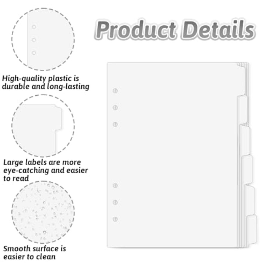 6 Pcs A5 Binder Dividers, 6 Ho - Index Tab Divider avaliação e preço