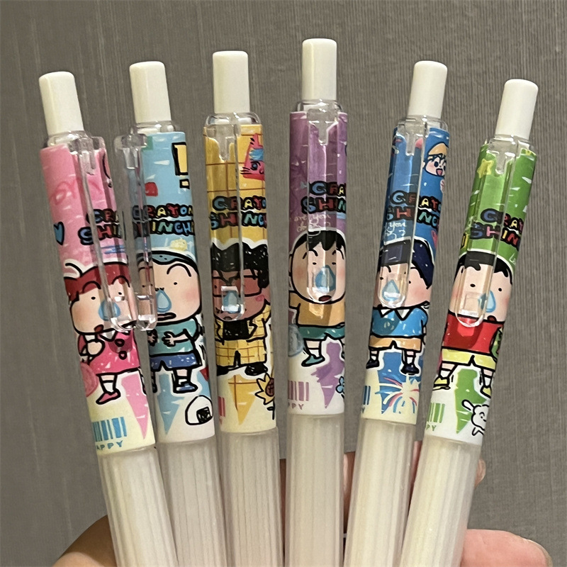 6pcs Crayon Shin-chan Student  - Gel Ink Pen Set avaliação e preço