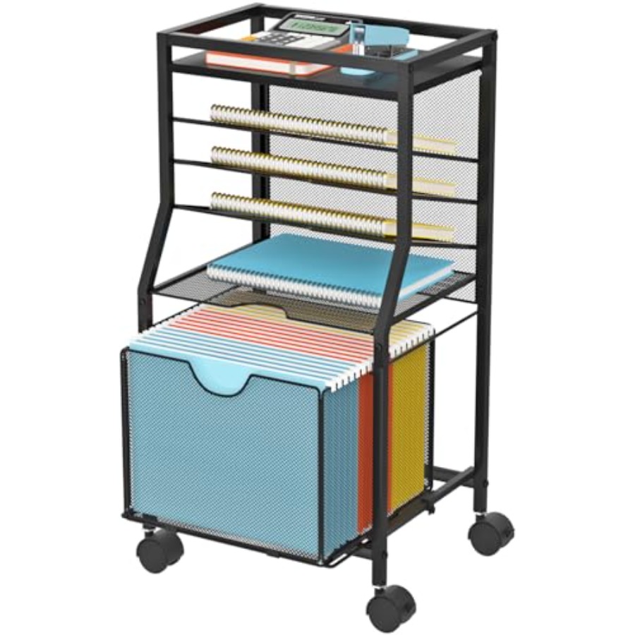 Rolling File Cart 6-Tier Desk  - File Folder Hanging avaliação e preço