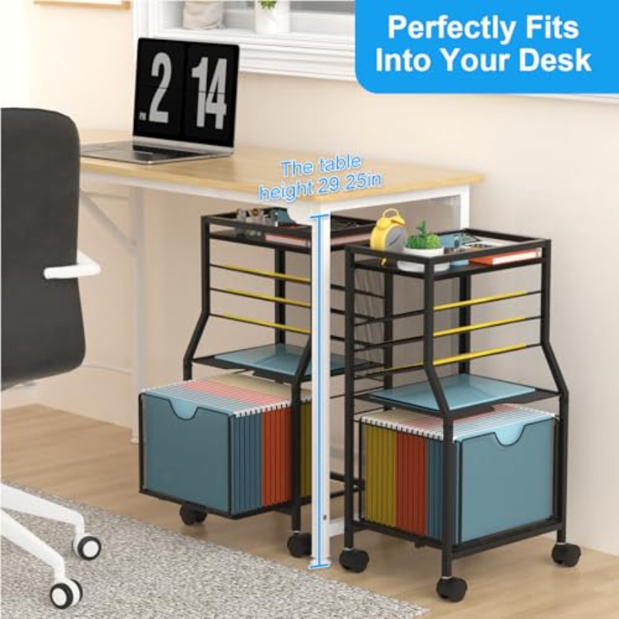 Rolling File Cart 6-Tier Desk  - File Folder Hanging avaliação e preço