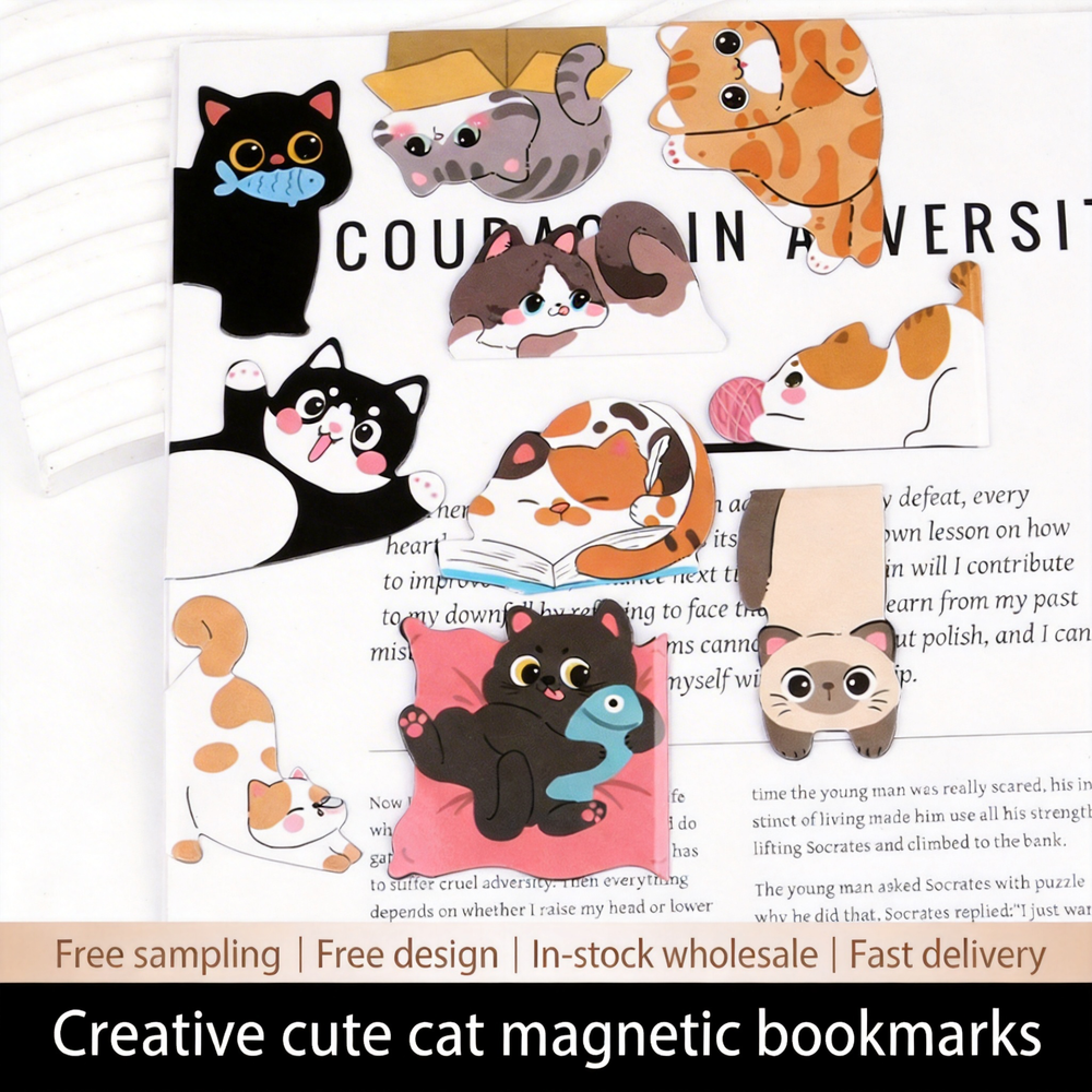1set Creative Cat Pattern Magn - Bookmark Magnetic Clip avaliação e preço